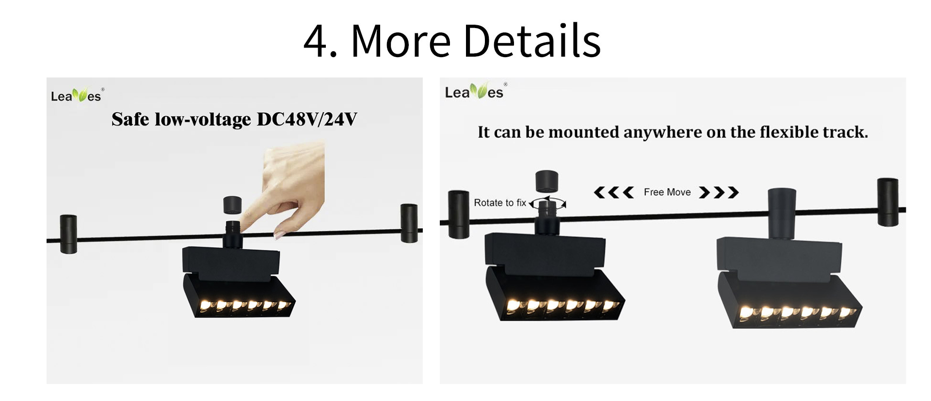 Case 1 DC24V Euro Modern Flexible Track Light LED spotlight pendant creative light DC24V