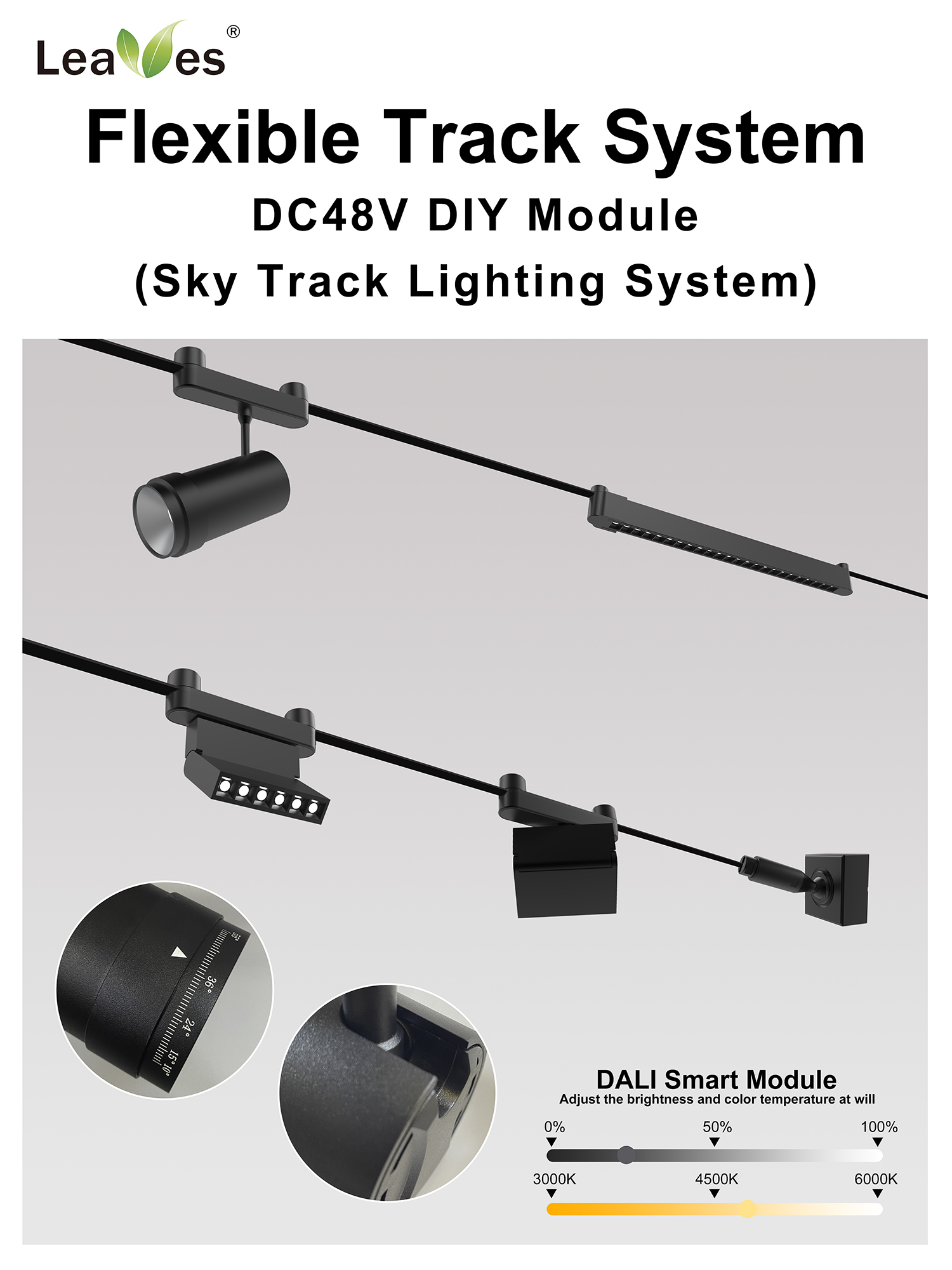 DALI intelligent track light smart track spotlight led track lighting down light